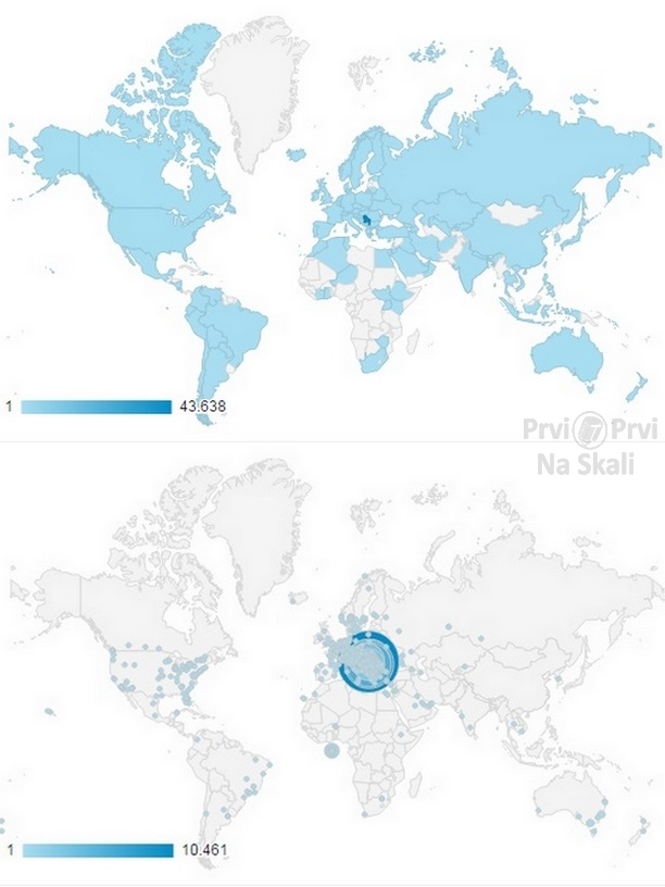 Rast poseta portala PPNS - 105 zemalja i 1.168 gradova