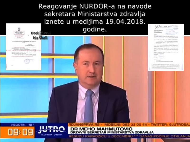 Reagovanje Nurdora na navode sekretara Ministarstva zdravlja (VIDEO)
