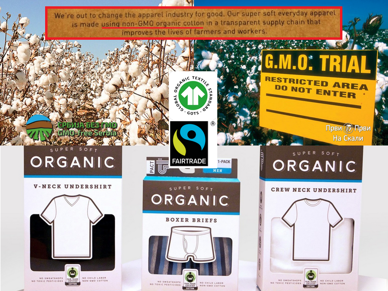GMO pamuk i tamo gde je sertifikovan organski
