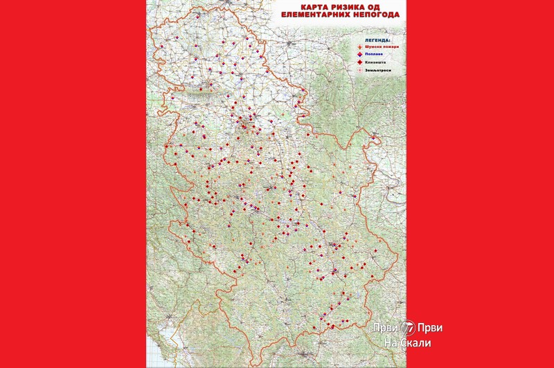 Karta rizika od elementarnih nepogoda u Srbiji