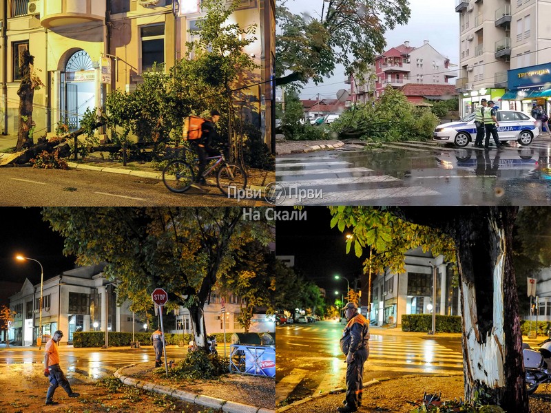 U Kragujevcu vetar čupao drveće, poplavljene ulice u centru