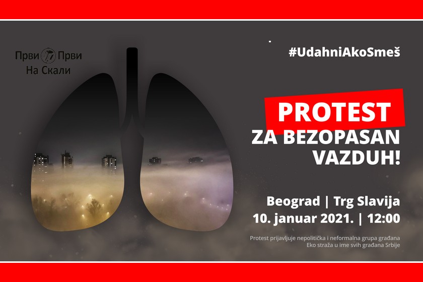 Protest za bezopasan vazduh - Trg Slavija, Beograd (10. januar, 12:00)