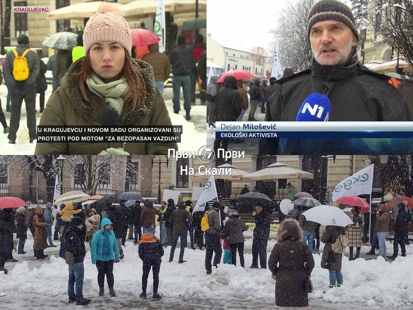 Ekološki protest u Kragujevcu (prvi izveštaji mediji)