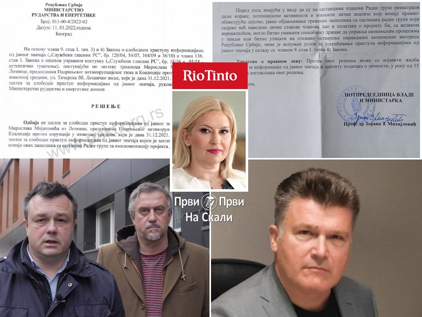 Zorana Mihajlović uporno odbija zahteve za pristup zapisnicima Radne grupe za implementaciju Projekta Jadar