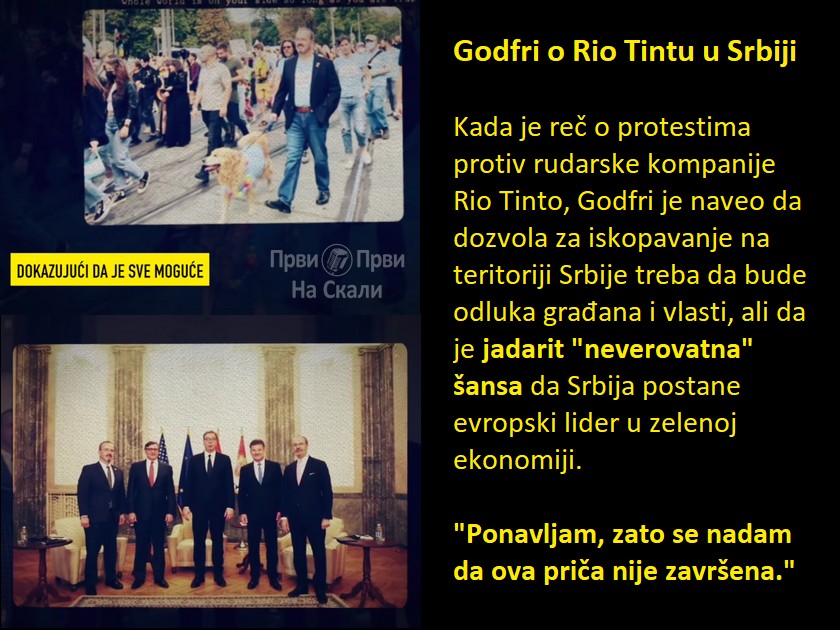 Godfri o Rio Tintu u Srbiji: Jadarit ’neverovatna’ šansa..., nadam se da ova priča nije završena