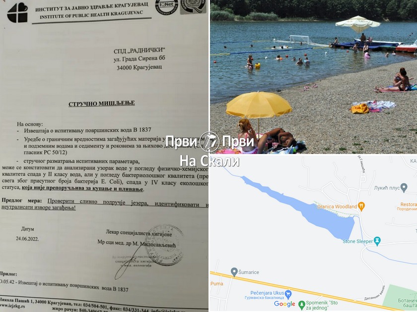 Zbog ešerihije u Šumaričkom jezeru ne preporučuje se kupanje