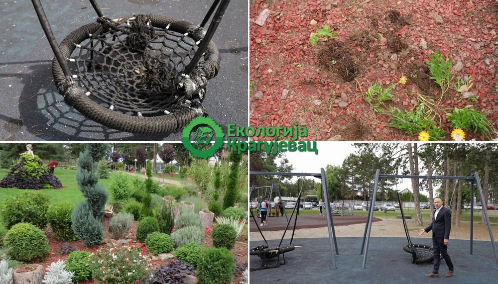 U Velikom parku ukradeno više sadnica, uništen gradski mobilijar