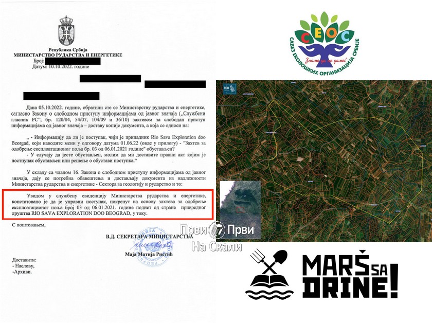 Marš sa Drine: Zvaničan dokaz da Projekat Jadar nije ukinut i otvoreno pismo Ani Brnabić