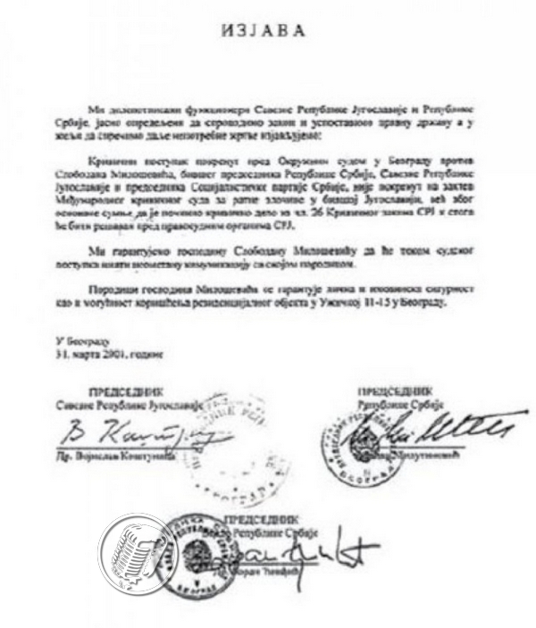 PRVI PRVI NA SKALI Završeno vreme međunarodnih pritisaka hapšenjem Miloševića - po Đinđiću, u ’Porodici’ Hag 2