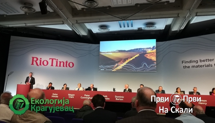 PRVI PRVI NA SKALI Kragujevac London Koalicija domaćih i međunarodnih organizicija protiv projekta rudnika Rio Tinta u Jadru 1