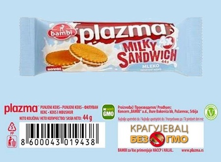 Proizveden je ’plazma milki sendvič’ - ne sadrži GMO, kao ni ostali proizvodi Bambija