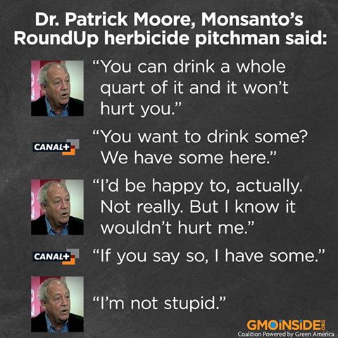 Monsantov predstavnik odbija piće sa glifosatom - prevod