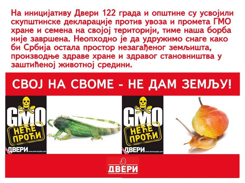 Dveri zloupotrebljavaju usvojene Deklaracije protiv GMO!