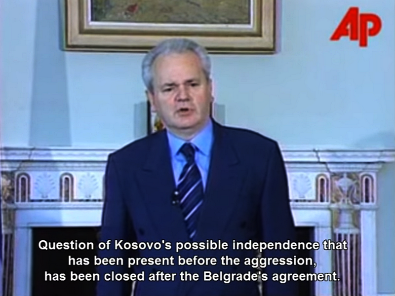 Milošević proglašava pobedu 1999.
