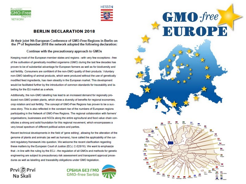Berlinska deklaracija 2018: Nastavite sa obazrivim pristupom prema GMO