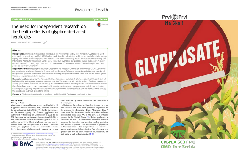 The need for independent research on the health effects of glyphosate-based herbicides