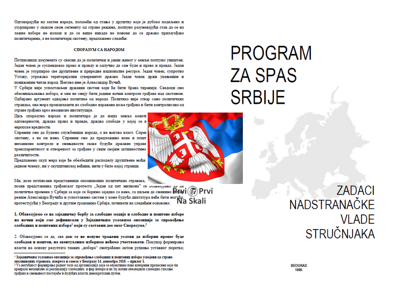 Sporazum sa narodom (2019) VS. Program za spas Srbije (1999)