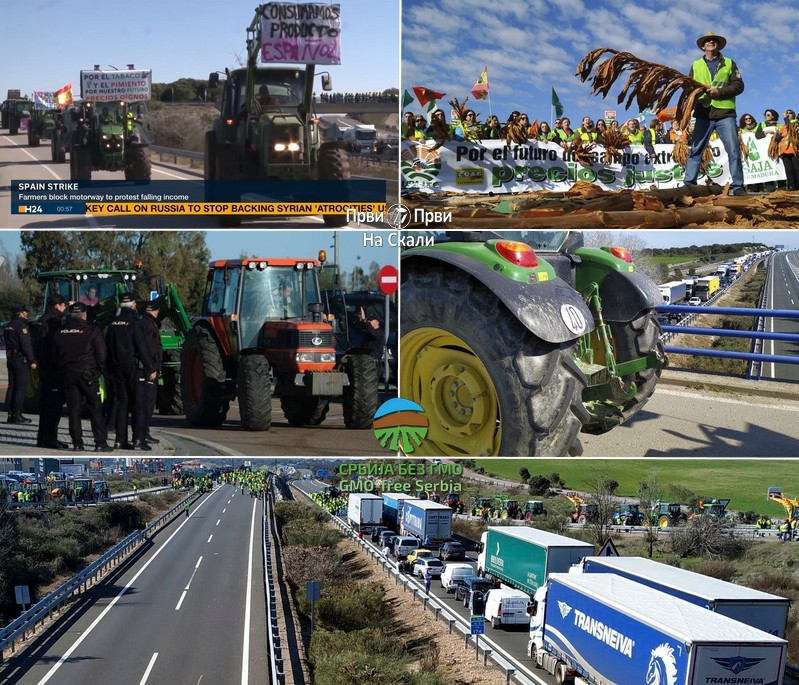 Protesti širom Španije protiv niskih cena poljoprivrednih proizvoda