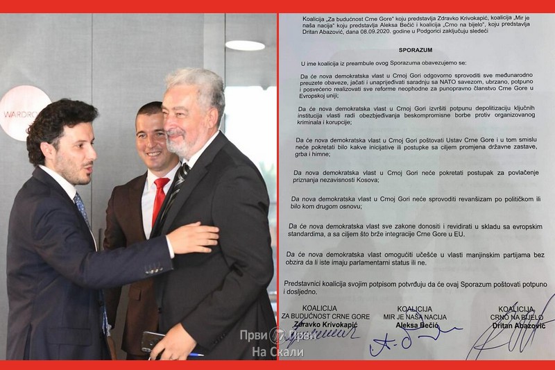 Sporazum tri koalicije u Crnoj Gori
