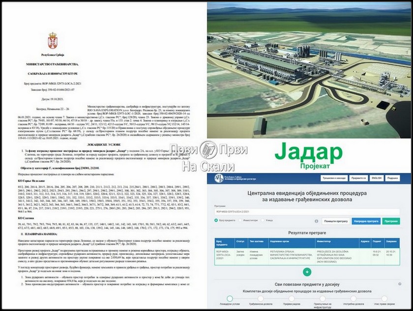 Postrojenje ’Jadar’ dobilo lokacijske uslove od Ministarstva