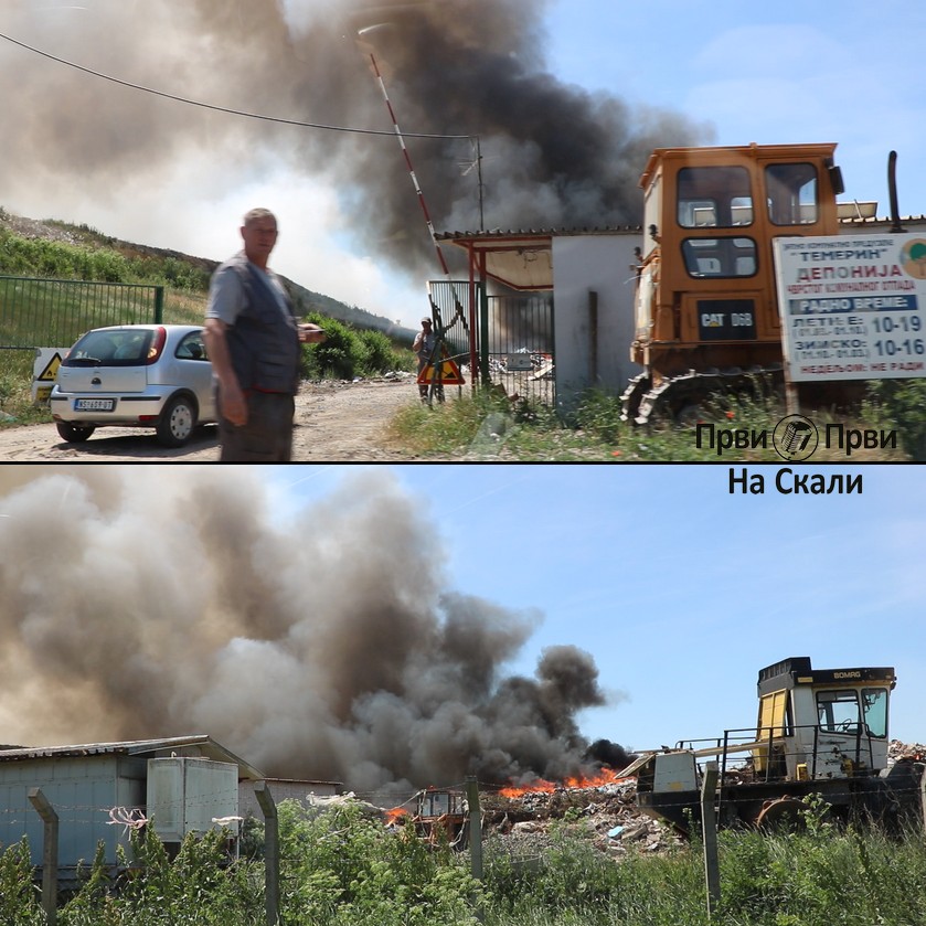 Zapaljena deponija u Temerinu, požar bezuspešno gašen (FOTO/VIDEO)
