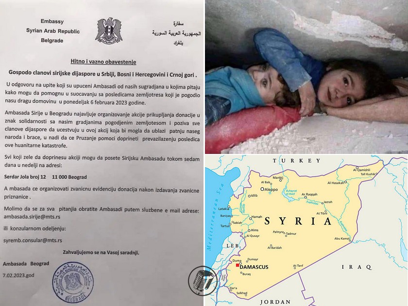 Ambasada Sirije: Hitno i važno saopštenje