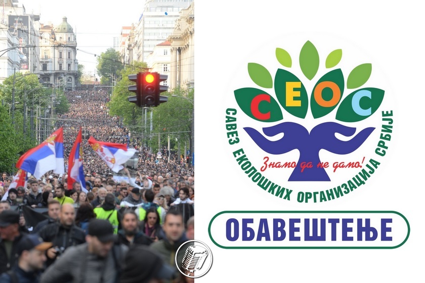 SEOS odložio skup zakazan za 18. maj, ostaje deo protesta ’Srbija protiv nasilja’