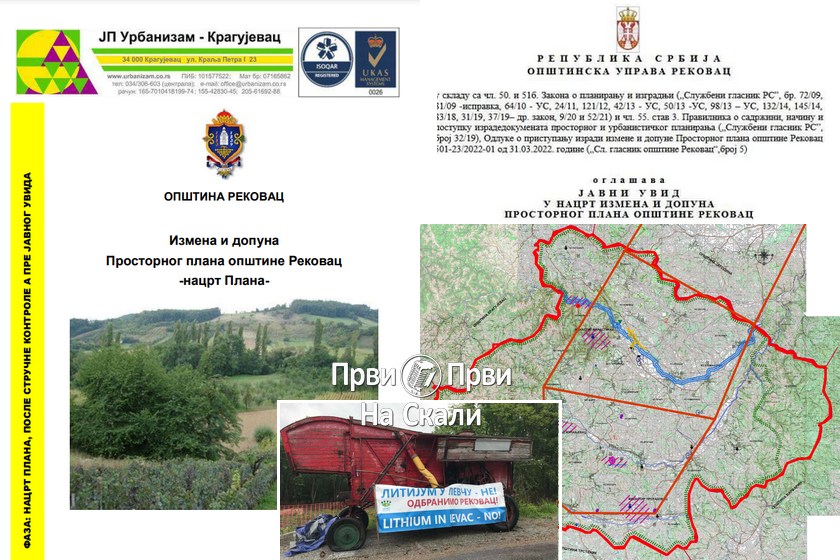 Zabranjeno je istraživanje i eksploatacija litijuma u obuhvatu Prostornog plana Rekovca - piše u Nacrtu koji je na javnom uvidu do 30. maja