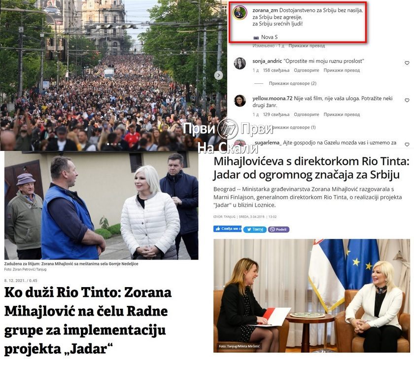Zorana: Dostojanstveno za Srbiju... (2023); S direktorkom Rio Tinta: Jadar od ogromnog značaja za Srbiju (2019)