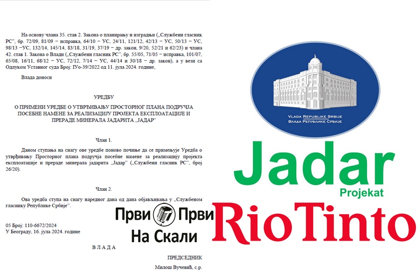 Ponovo ’radi’ projekat Jadar! Vlada donela Uredbu