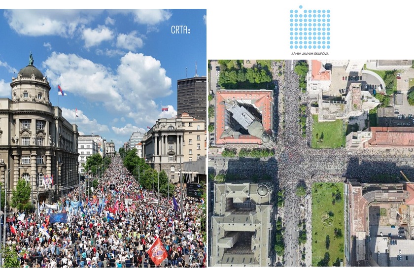 AJS: Na prvomajskom protestu u 14:50 oko 18.000 ljudi, MUP manipuliše brojem prisutnih