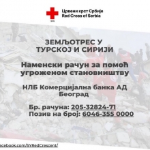 Crveni krst otvorio račun za pomoć stanovnicima Turske i Sirije pogođenim zemljotresom