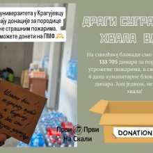 Studenti Kragujevca prikupili preko 560.000 dinara za ugrožene požarima